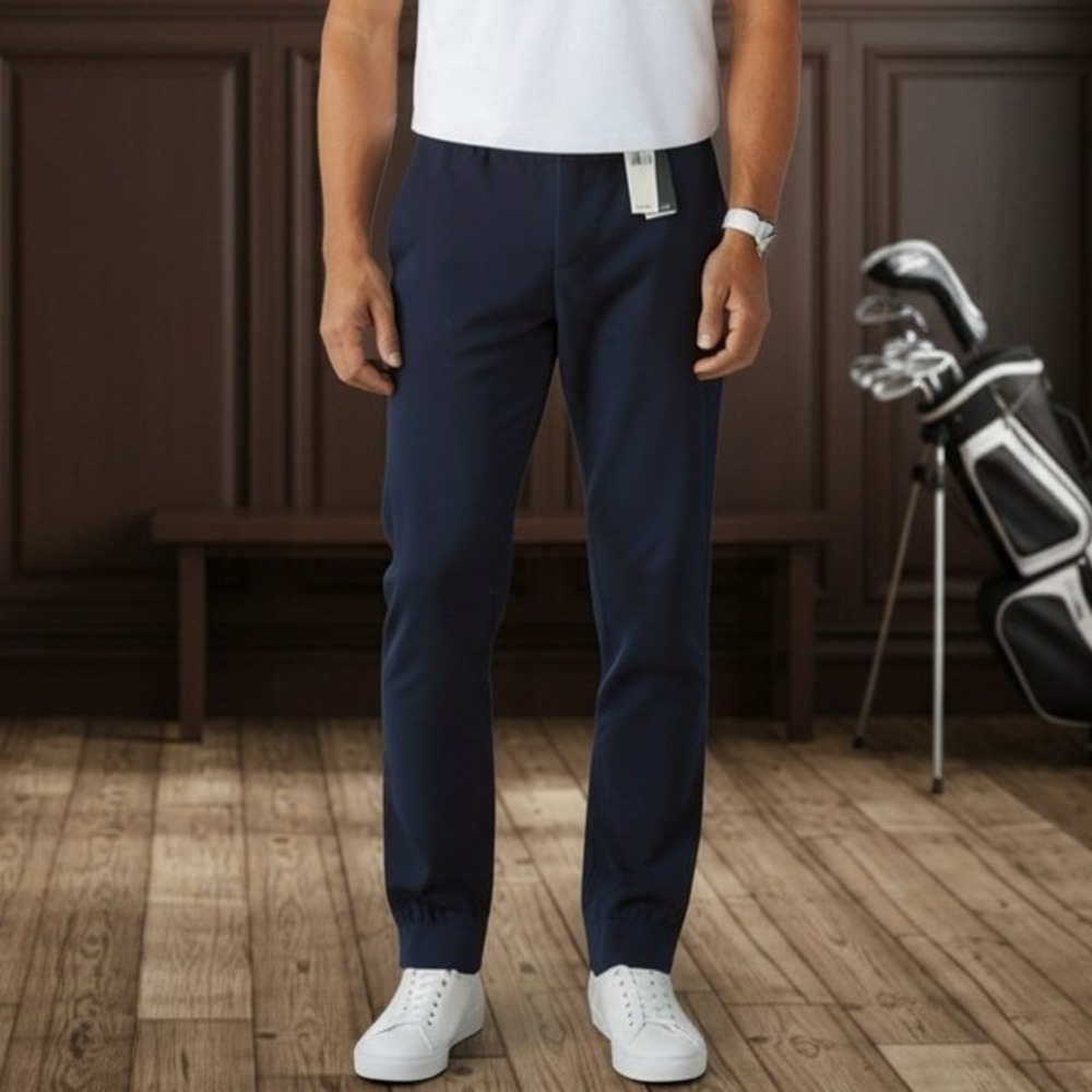 RLX Ralph Lauren Mens Navy Blue Lined Performance Golf Joggers Size Large NEW